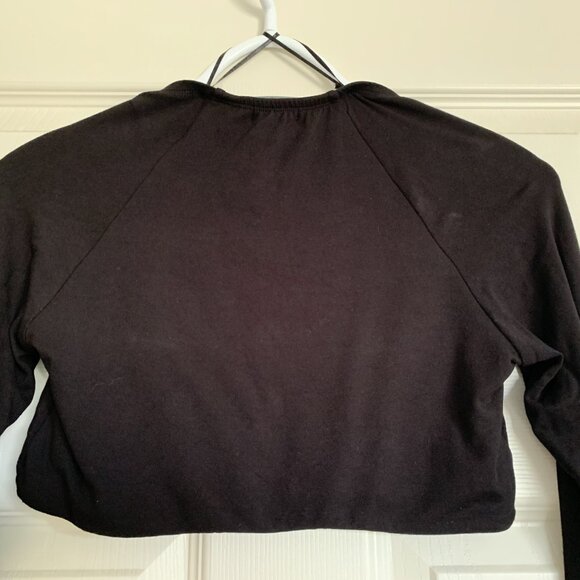 Long Sleeve Black Bra Style Halter Top - Picture 4 of 6